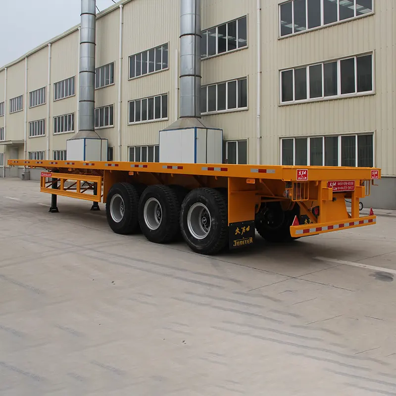 Trailer semi flatbed 12,4m 3-poros kanthi gandar FUWA 13T