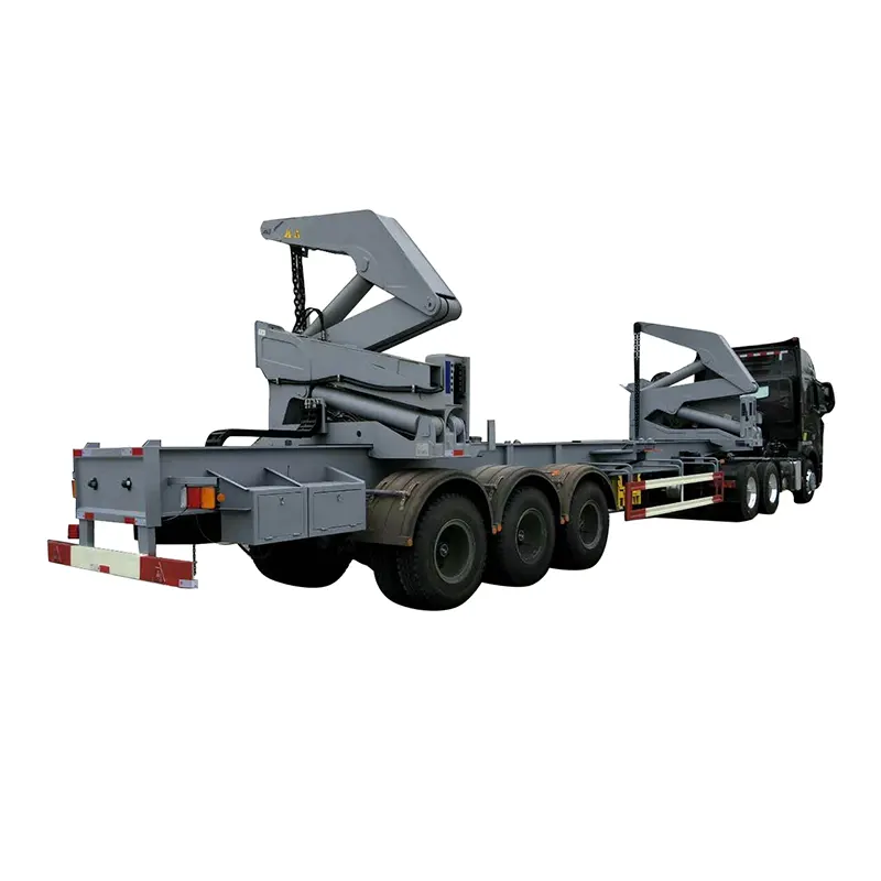 20ft Sidelifer Side Loader Container Semi Trailer karo Xcmg 37 Ton Crane