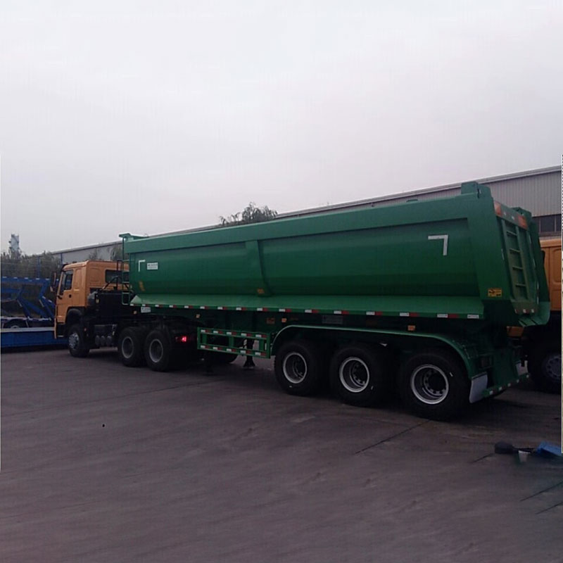 3 Trailer baju buah axles dump trailer kanthi kapasitas 35cbm
