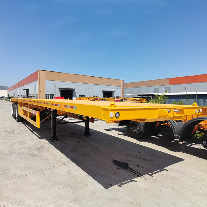 Trailer semi flatbed 30ft 2-poros kanthi gandar FUWA 13T