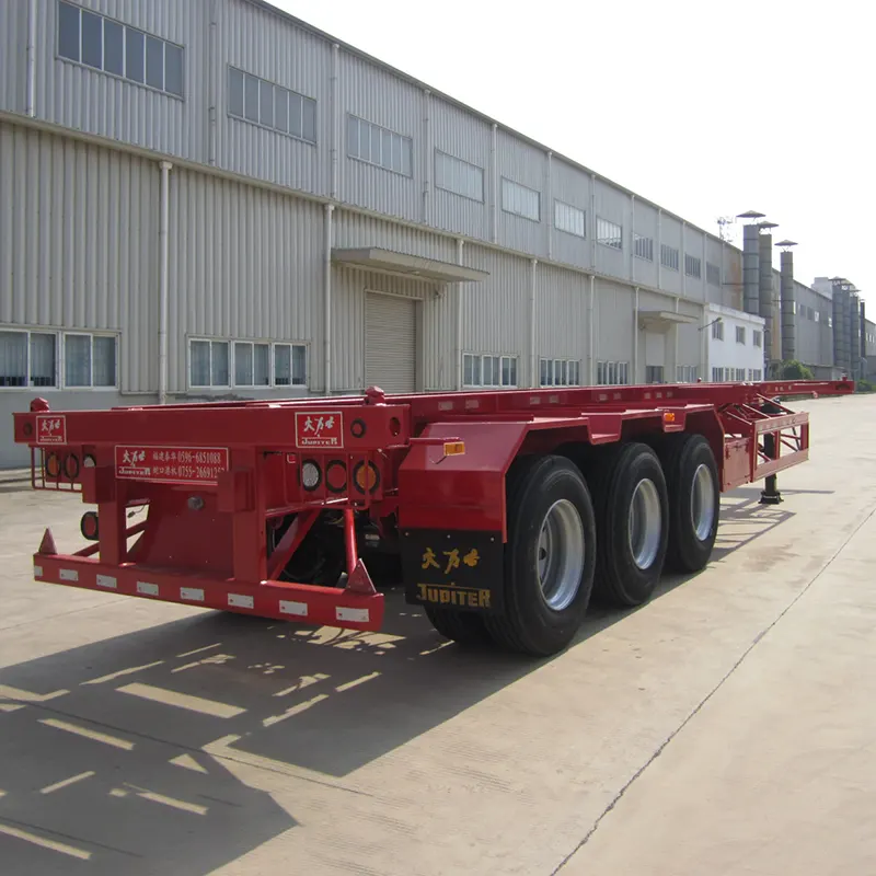 40ft 3-poros kerangka gooseneck semi trailer karo Fuwa 13T gandar