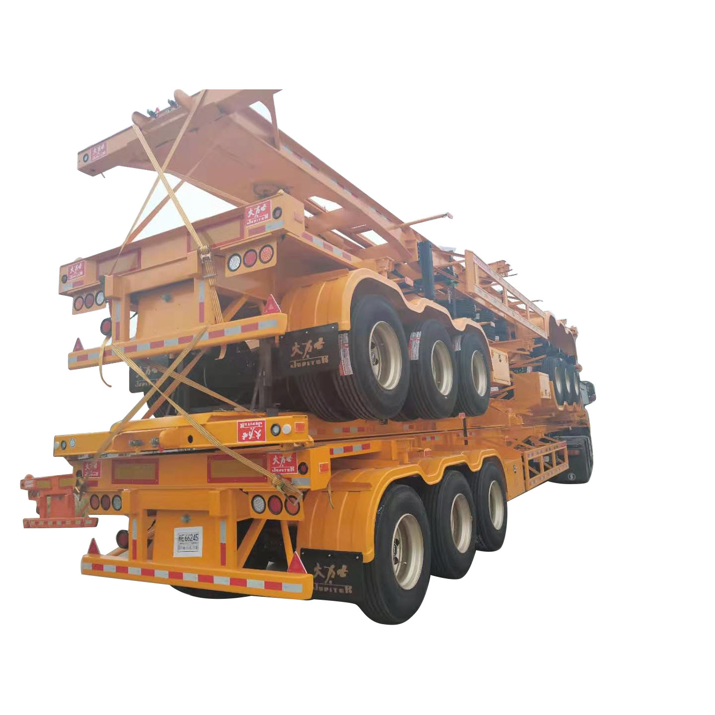 Trailer semi kerangka kerangka 40ft 3 as dengan gandar FUWA 13 Ton