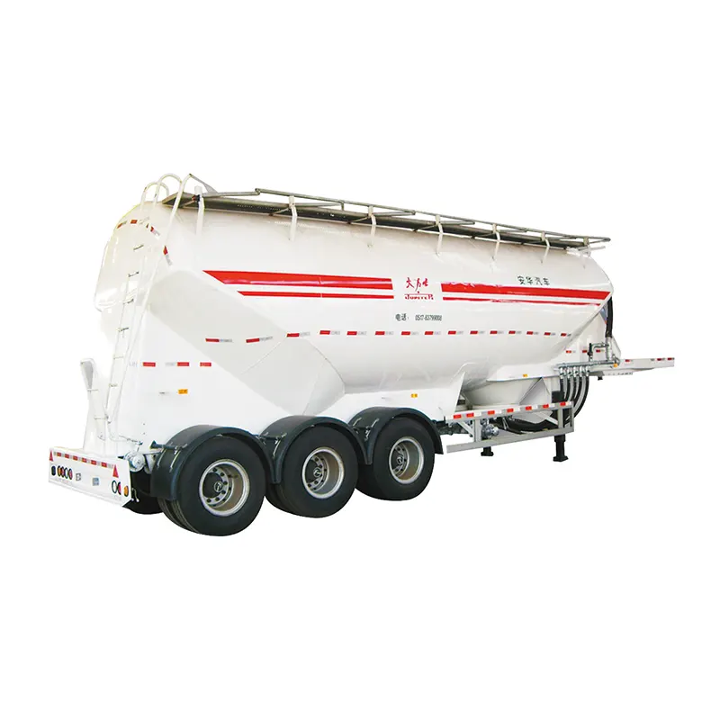 45cbm Bulk Cement Silo Tanker Semi Trailer Tipe V karo Sistem Daya 42kw